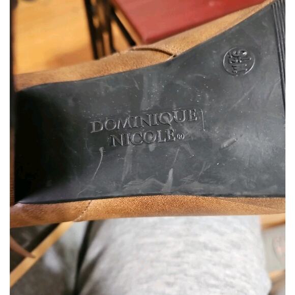 Dominique Nicole Size 9.5 Medium Brown Ankle Boots Saundra Style Stacked Heels - Picture 8 of 11